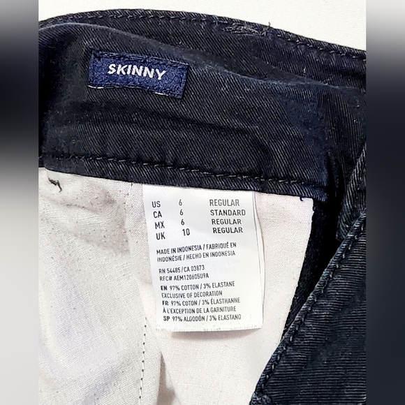 American Eagle Skinny Jeans size 6 long Stretch Blue Low Rise Womens casual - Picture 3 of 7